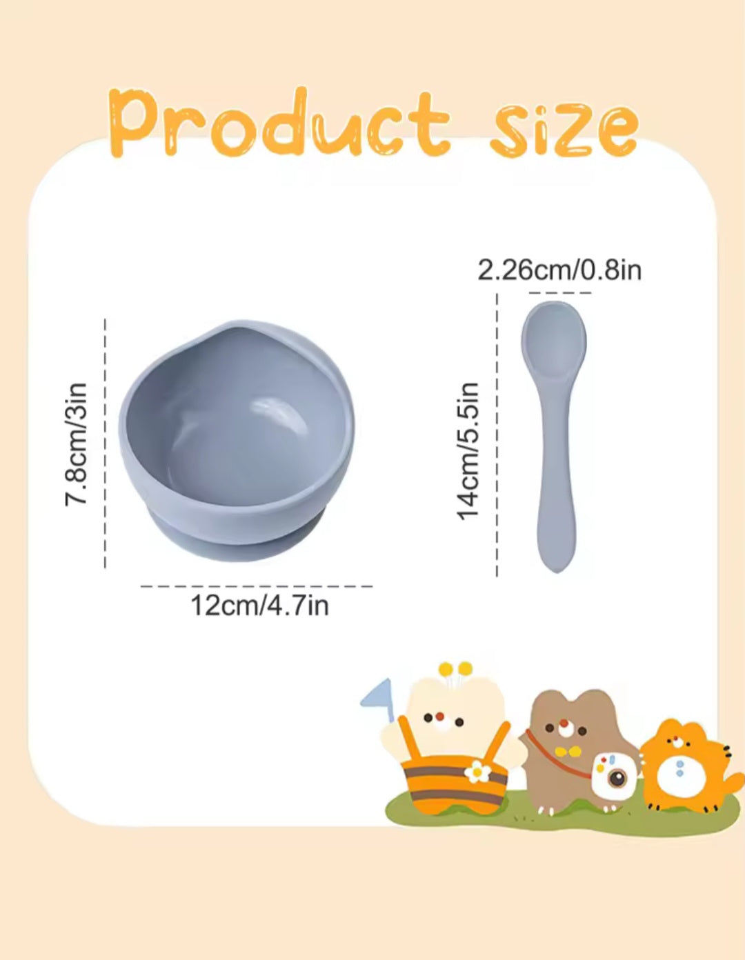 Silicone Bowl & Spoon - pink