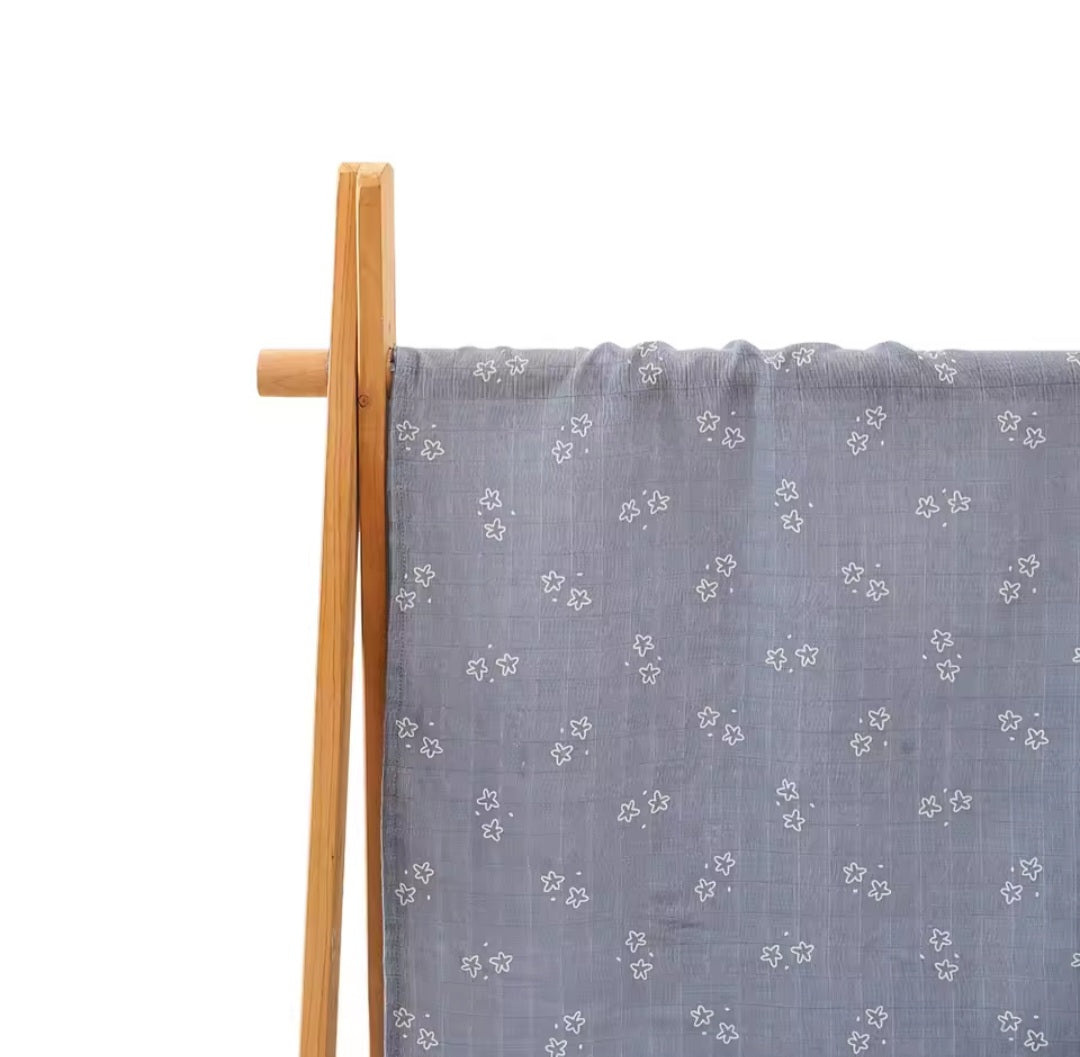 Muslin Swaddle - Blue Star