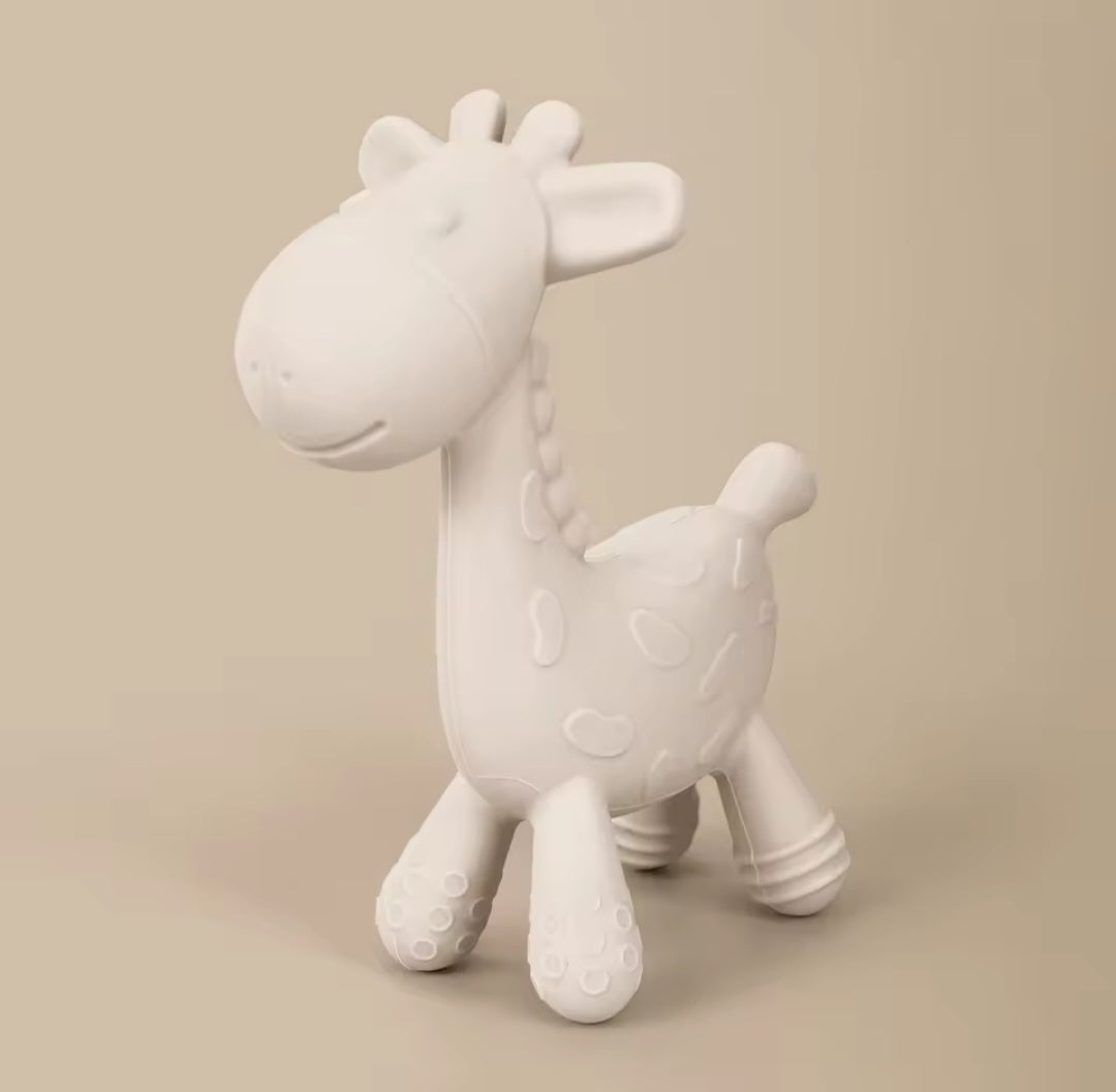 Silicone Teether Giraffe - cream