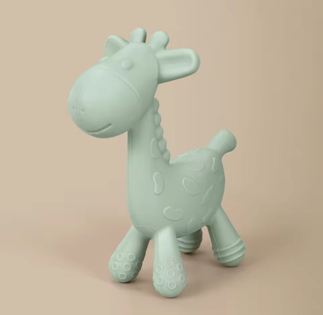 Silicone Teether Giraffe - green