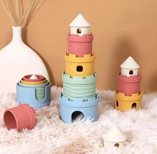 Silicone Stacking Cups - castle