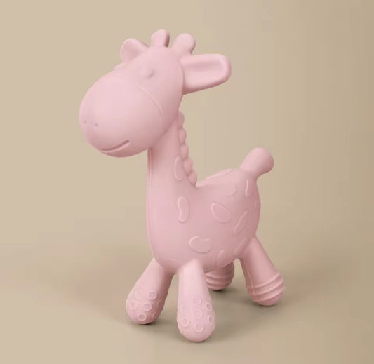 Silicone Teether Giraffe - pink