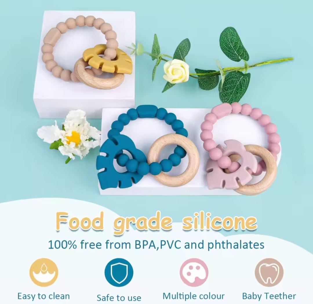 Silicone Teether - mustard leaf