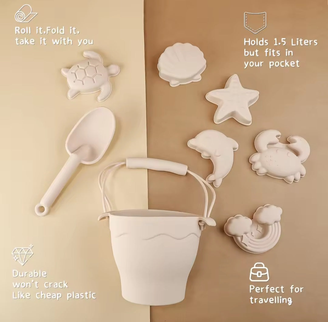 Silicone Bucket Set - cream